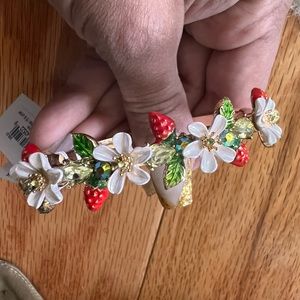 NEW W/ TAGS:Betsy Johnson strawberry bangle w/ vintage earrings to match